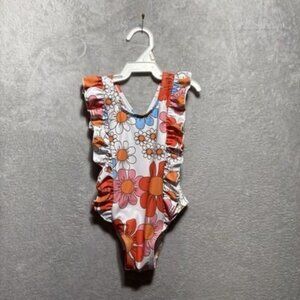 NWT Younger Tree Girl's 18-24 Month One-Piece Swimsuit Ruffles Floral Print